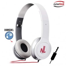 Headphone P2 Estéreo Ajustável e Dobrável Acabamento Brilhante Extreme Newlink HS109 - Branco